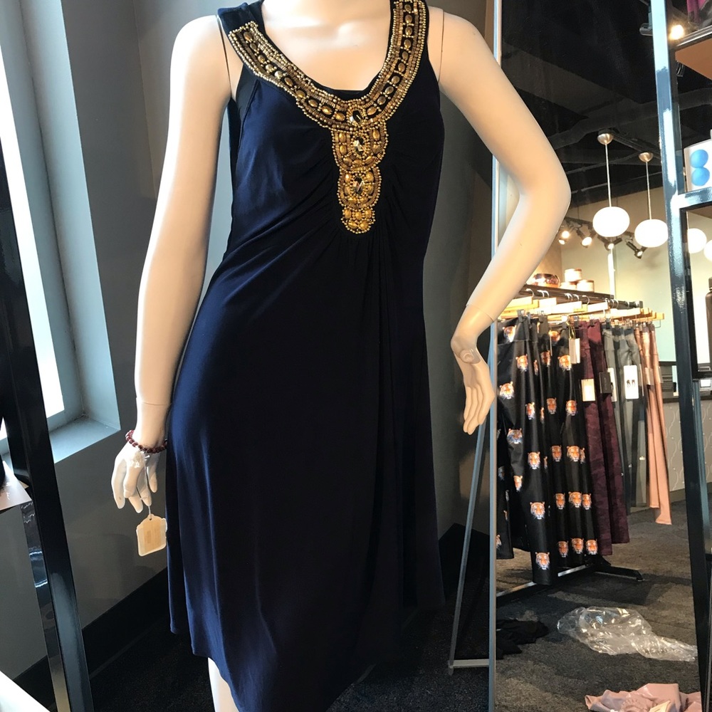 Bohemian midi chic jeweled dress